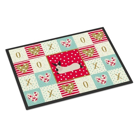 Carolines Treasures 24 x 36 in. California White Rabbit Love Indoor or Outdoor Mat CK5394JMAT